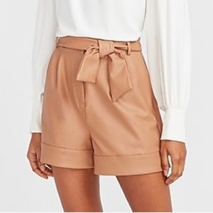 Express Vegan MIDI Extreme High Rise Camel Colored Shorts Size 4